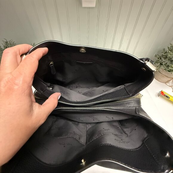 KATE SPADE Lena Triple Entry Shoulder Bag Pebbled Leather EUC Authentic - Picture 9 of 13